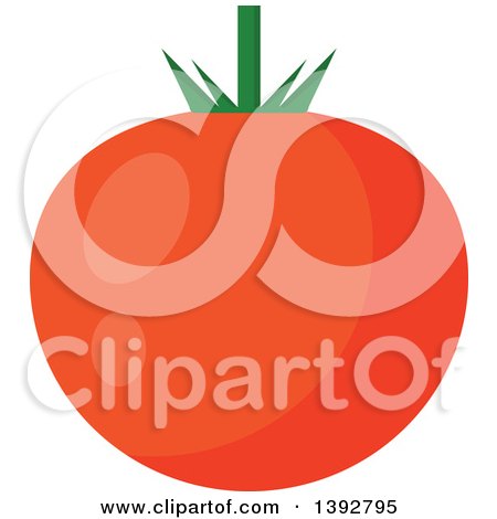 Clipart of a Flat Design Tomato - Royalty Free Vector Illustration by Vector Tradition SM