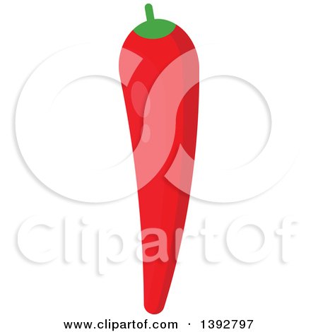 Clipart of a Flat Design Chili Pepper - Royalty Free Vector Illustration by Vector Tradition SM
