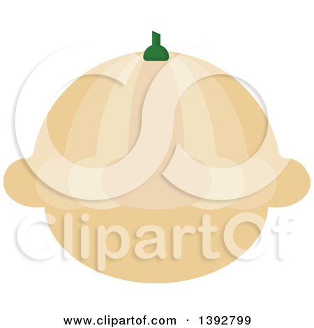 Clipart of a Flat Design Pattypan Squash - Royalty Free Vector Illustration by Vector Tradition SM