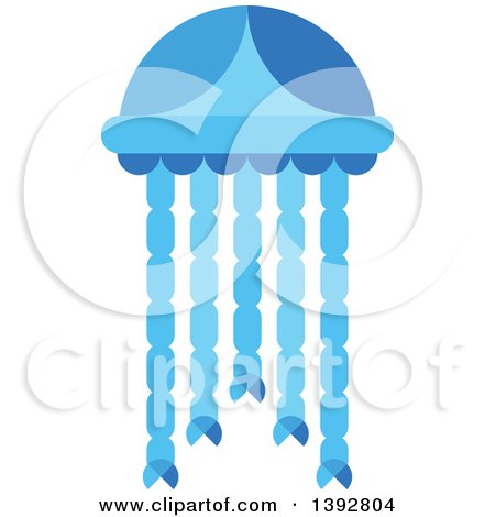 Clipart of a Flat Design Jellyfish - Royalty Free Vector Illustration by Vector Tradition SM