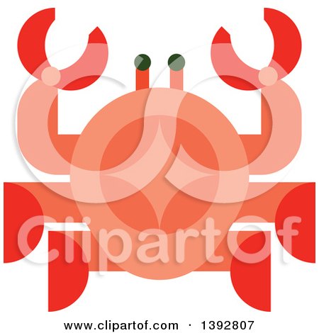 Clipart of a Flat Design Crab - Royalty Free Vector Illustration by Vector Tradition SM