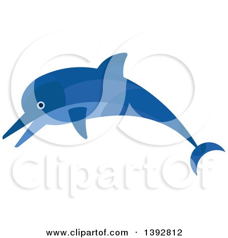 Clipart of a Flat Design Dolphin - Royalty Free Vector Illustration by Vector Tradition SM