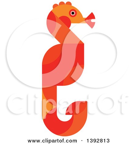 Clipart of a Flat Design Seahorse - Royalty Free Vector Illustration by Vector Tradition SM