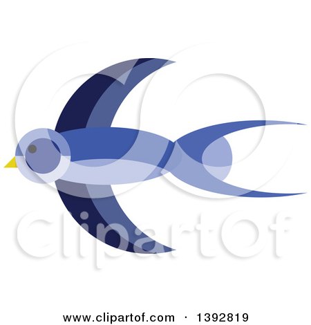 Clipart of a Flat Design Swallow Bird - Royalty Free Vector Illustration by Vector Tradition SM