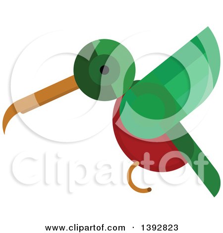 Clipart of a Flat Design Hummingbird - Royalty Free Vector Illustration by Vector Tradition SM