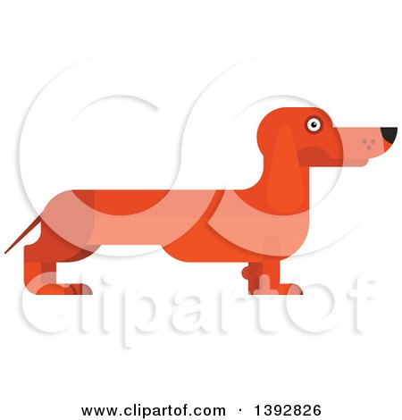 Clipart of a Flat Design Dachshund Dog - Royalty Free Vector Illustration by Vector Tradition SM