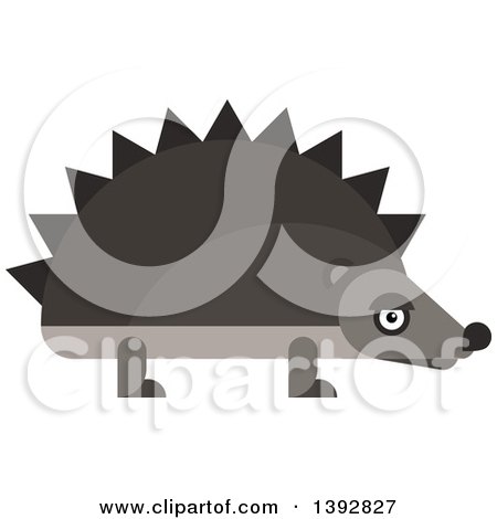 Clipart of a Flat Design Hedgehog - Royalty Free Vector Illustration by Vector Tradition SM