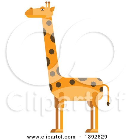 Clipart of a Flat Design Giraffe - Royalty Free Vector Illustration by Vector Tradition SM