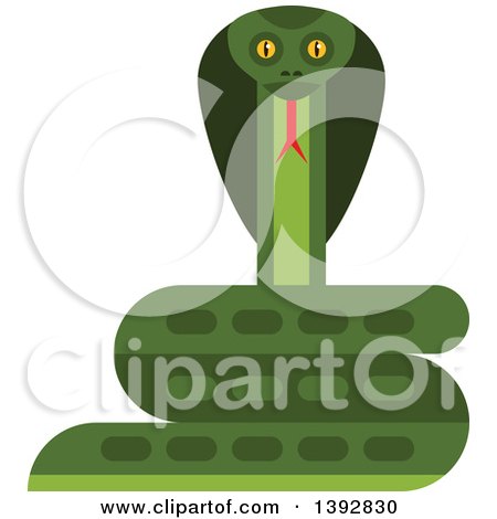 Clipart of a Flat Design Cobra Snake - Royalty Free Vector Illustration by Vector Tradition SM