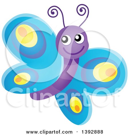 Clipart of a Happy Butterfly - Royalty Free Vector Illustration by visekart