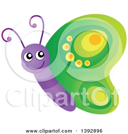 Clipart of a Happy Butterfly - Royalty Free Vector Illustration by visekart