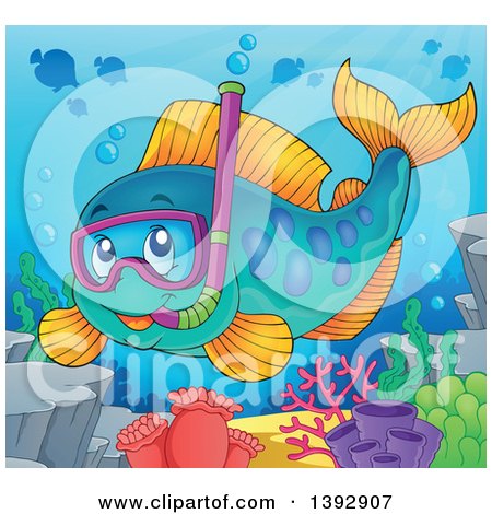 Clipart of a Snorkel Fish - Royalty Free Vector Illustration by visekart