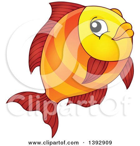 Clipart of an Orange Fish - Royalty Free Vector Illustration by visekart