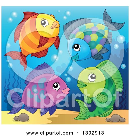 Clipart of a Group of Fish - Royalty Free Vector Illustration by visekart