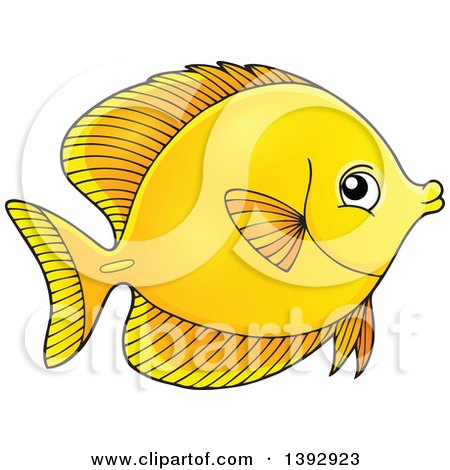 Clipart of a Yellow Tang Marine Fish - Royalty Free Vector Illustration by visekart