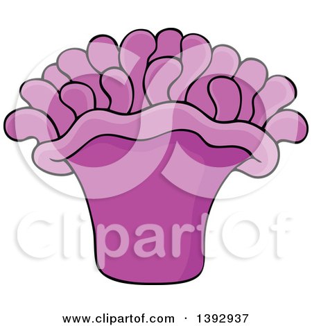 Clipart of a Purple Sea Anemone - Royalty Free Vector Illustration by visekart