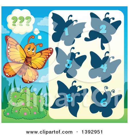 Clipart of a Butterfly Game - Royalty Free Vector Illustration by visekart