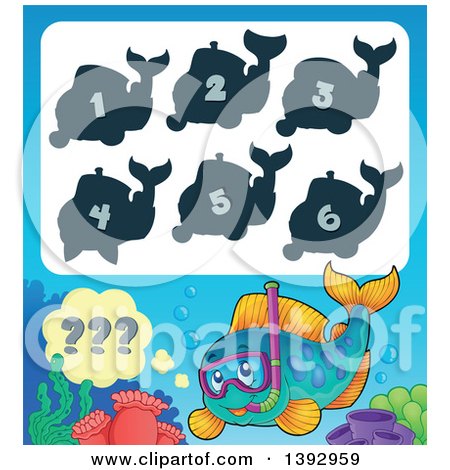 Clipart of a Snorkel Fish Game - Royalty Free Vector Illustration by visekart