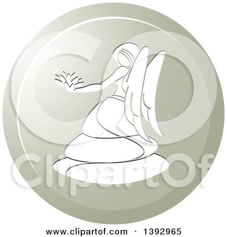 Clipart of a Round Gradient Virgo Horoscope Astrology Icon - Royalty Free Vector Illustration by Lal Perera