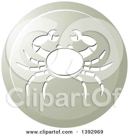 Clipart of a Round Gradient Crab Cancer Horoscope Astrology Icon - Royalty Free Vector Illustration by Lal Perera