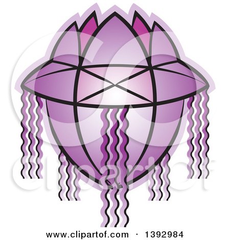 Clipart of a Purple Vesak Lantern - Royalty Free Vector Illustration by Lal Perera