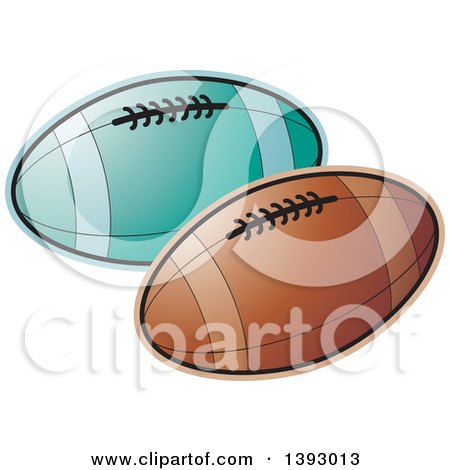 Clipart of Rugby Footballs - Royalty Free Vector Illustration by Lal Perera