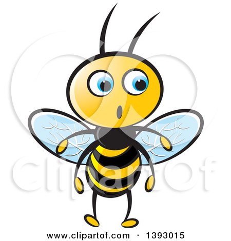 Clipart of a Surprised Blue Eyed Bee - Royalty Free Vector Illustration by Lal Perera