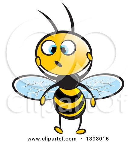 Clipart of a Surprised Blue Eyed Bee - Royalty Free Vector Illustration by Lal Perera