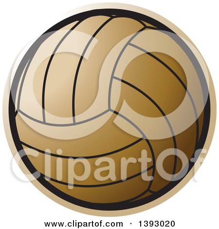 Clipart of a Golden Netball or Volleyball - Royalty Free Vector Illustration by Lal Perera