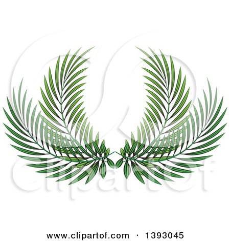 Clipart of a Palm Leaf Branch Design - Royalty Free Vector Illustration by Lal Perera