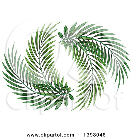 Clipart of a Palm Leaf Branch Design - Royalty Free Vector Illustration by Lal Perera