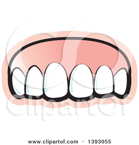 Clipart of a Row of Front Teeth - Royalty Free Vector Illustration by Lal Perera