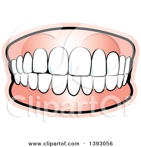 Clipart of Upper and Lower Teeth - Royalty Free Vector Illustration by Lal Perera