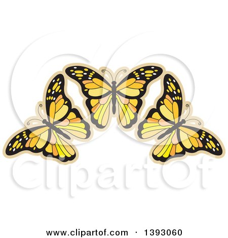 Clipart of Orange Butterflies - Royalty Free Vector Illustration by Lal Perera