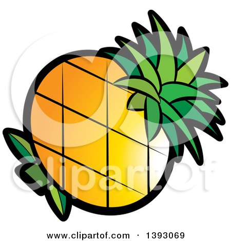 Clipart of a Pineapple - Royalty Free Vector Illustration by Lal Perera