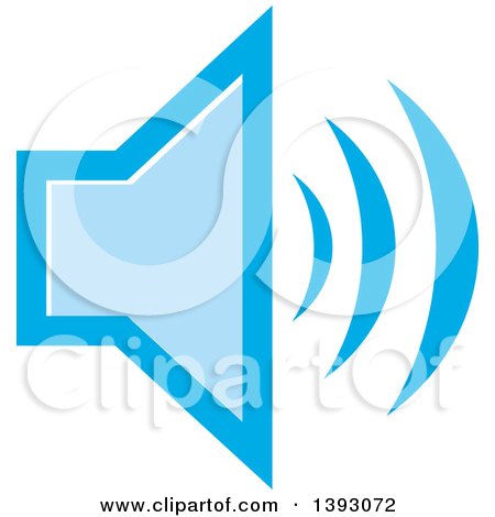 Clipart of a Blue Speaker Icon - Royalty Free Vector Illustration by Lal Perera