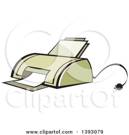 Clipart of a Desktop Printer - Royalty Free Vector Illustration by Lal Perera