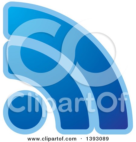 Clipart of a Blue Rss Icon - Royalty Free Vector Illustration by Lal Perera