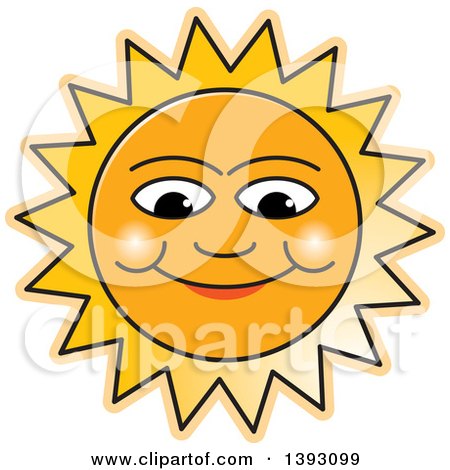 Clipart of a Happy Sun Smiling - Royalty Free Vector Illustration by Lal Perera