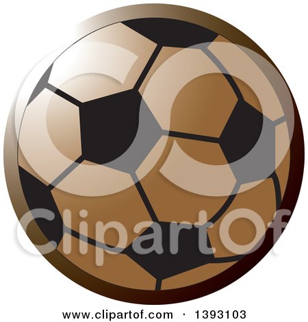 Clipart of a Bronze Soccer Ball - Royalty Free Vector Illustration by Lal Perera