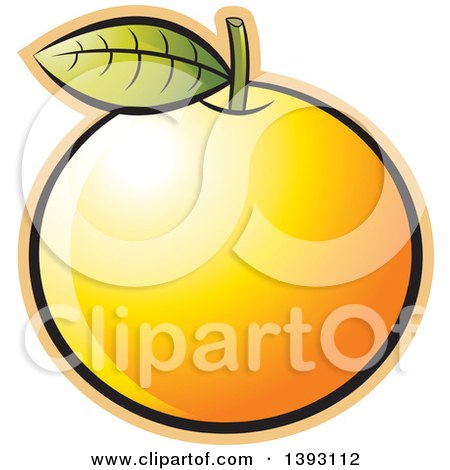 Clipart of a Navel Orange - Royalty Free Vector Illustration by Lal Perera