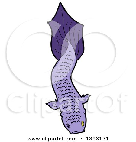 Clipart of a Purple Koi Carp Fish - Royalty Free Vector Illustration by lineartestpilot