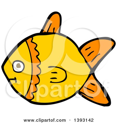 Clipart of a Cartoon Fish - Royalty Free Vector Illustration by lineartestpilot