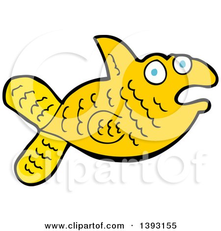 Clipart of a Cartoon Fish - Royalty Free Vector Illustration by lineartestpilot