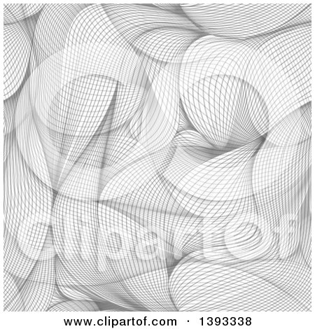Clipart of a Seamless Grayscale Abstract Lineart Background Pattern - Royalty Free Vector Illustration by vectorace