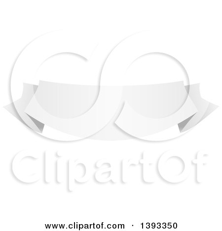 Clipart of a Blank White Flag Ribbon Banner - Royalty Free Vector Illustration by vectorace