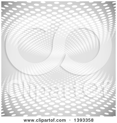 Clipart of a Grayscale Halftone Background - Royalty Free Vector Illustration by vectorace