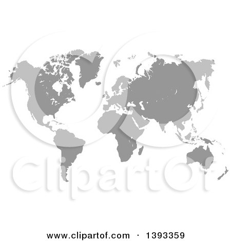 Clipart of a Grayscale World Atlas Map - Royalty Free Vector Illustration by vectorace