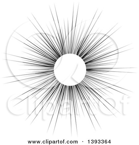 Clipart of a Black Retro Burst - Royalty Free Vector Illustration by vectorace