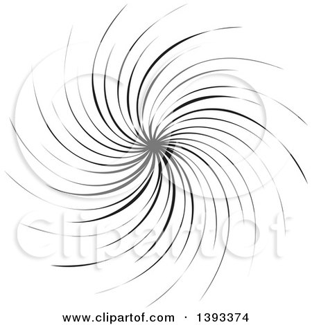 Clipart of a Black Retro Spiral Burst - Royalty Free Vector Illustration by vectorace